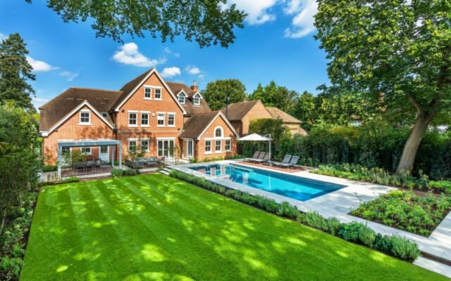 Formal garden and pool Formal garden and pool