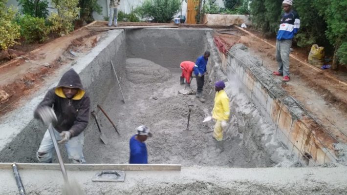 Concrete built swimming pool