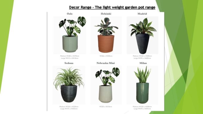 Decor - The lightweight garden pots Decor Range - The lightweight garden pots