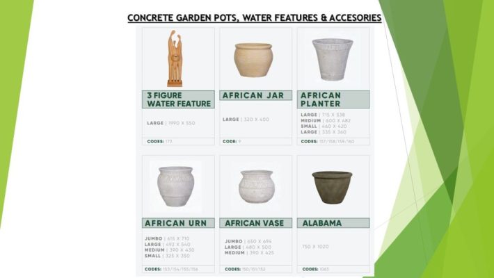 Concrete garden pots, water features & accessories Concrete garden pots, water features & accessories