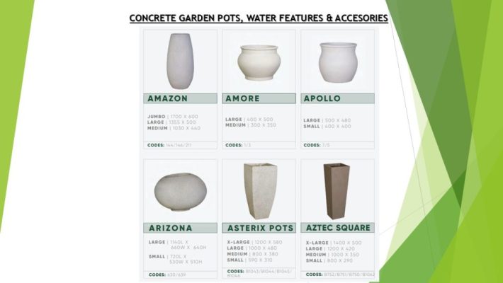 Concrete garden pots, water features & accessories Concrete garden pots, water features & accessories