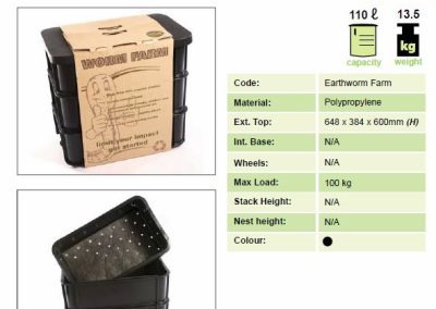 New earthworm farm with it's dimensions